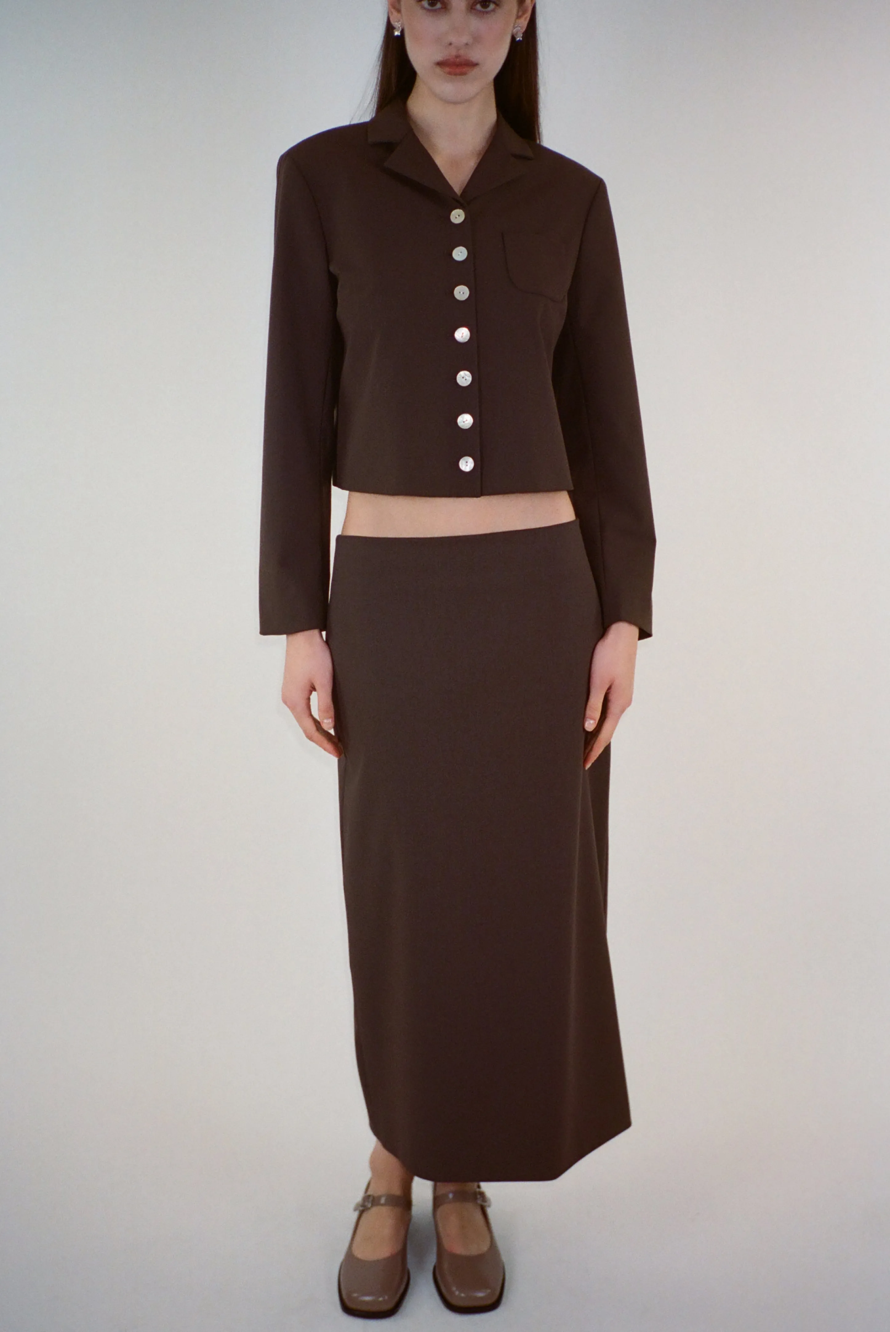 TOES SKIRT IN BROWN