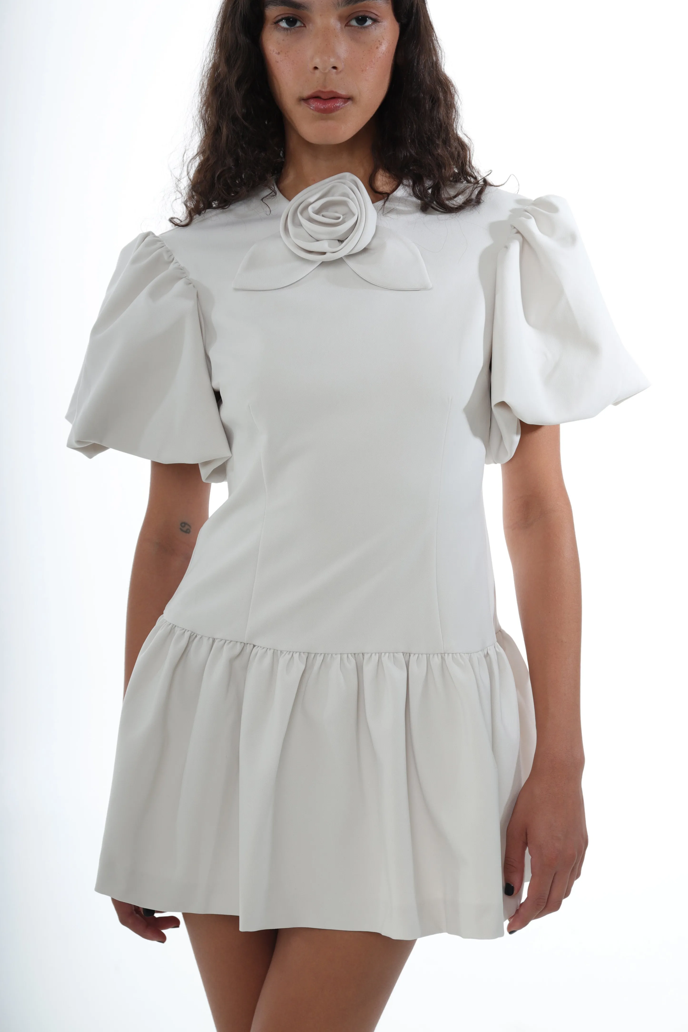 PEAS DRESS IN IVORY