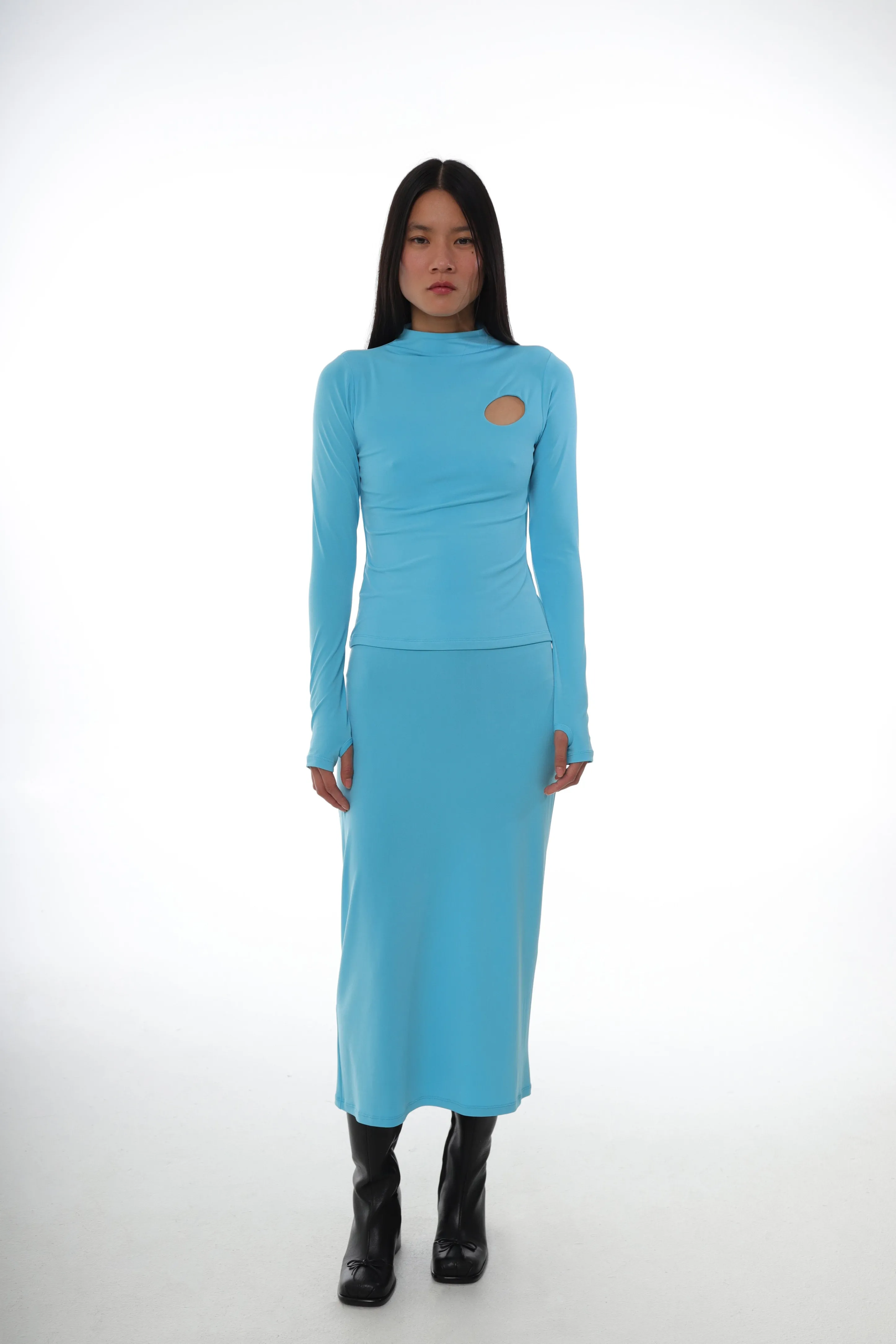 BELLA TOP IN TURQUOISE