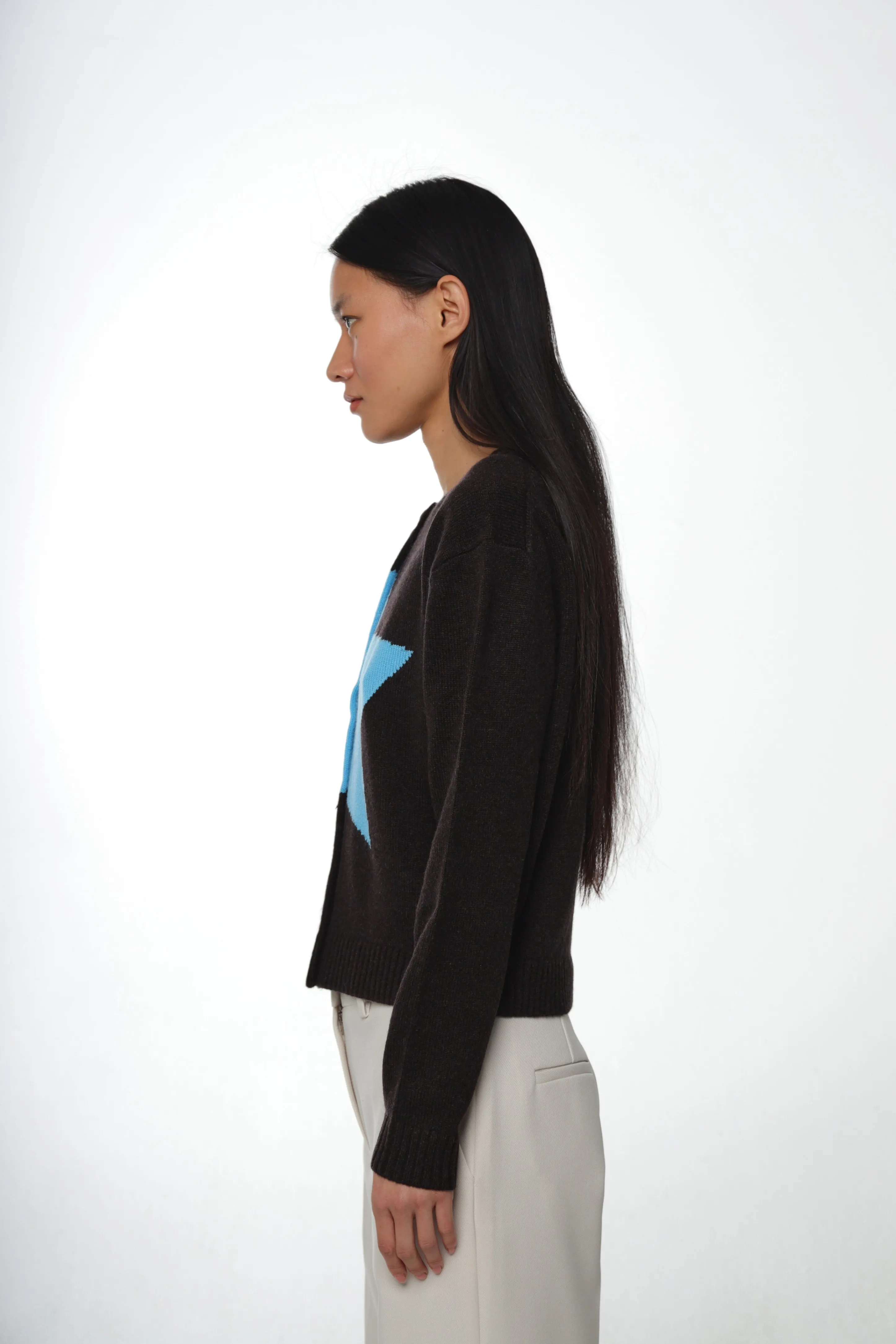 BOUCHETTE CARDIGAN IN DARK BROWN