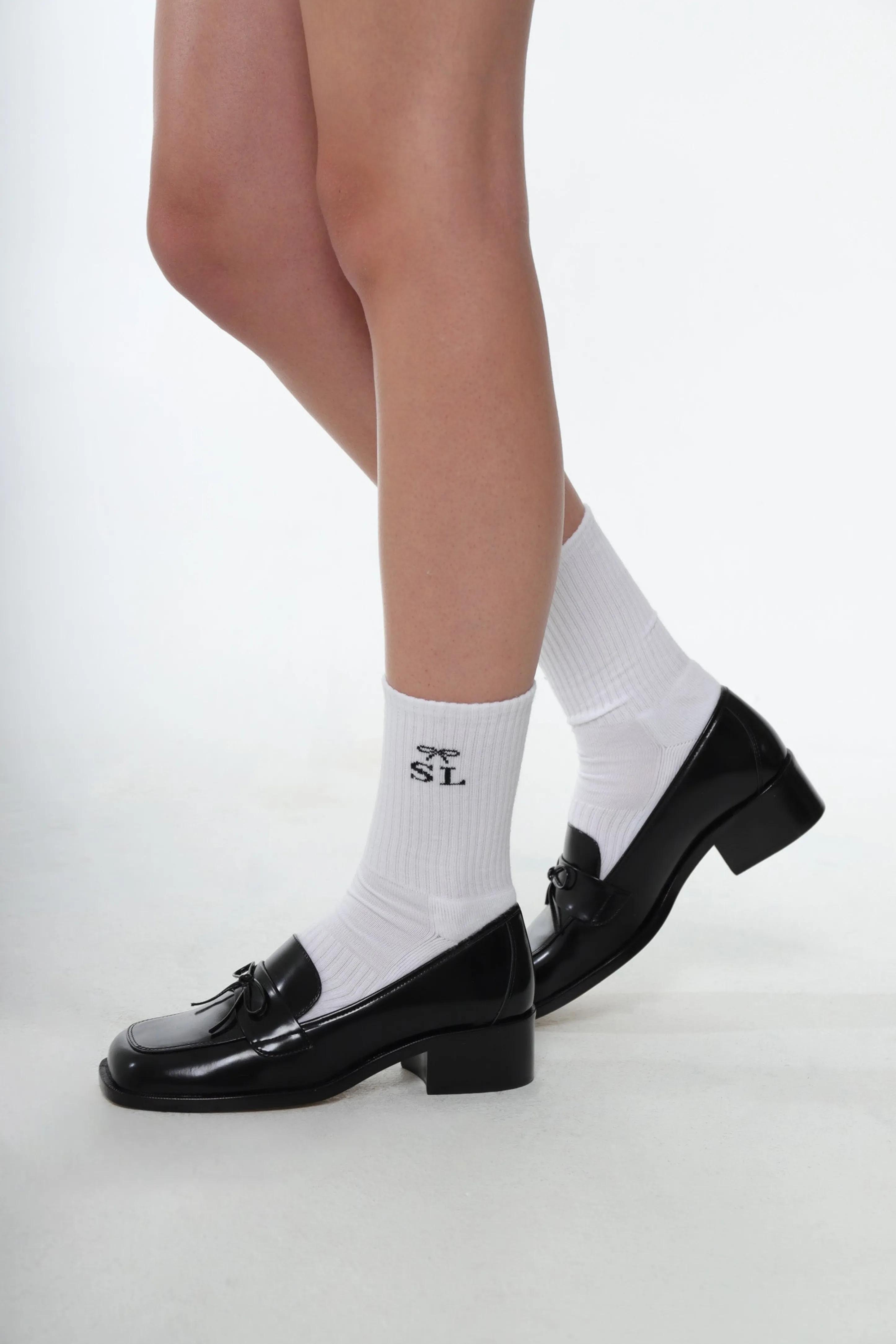 SPORT MONOGRAM SOCK IN WHITE