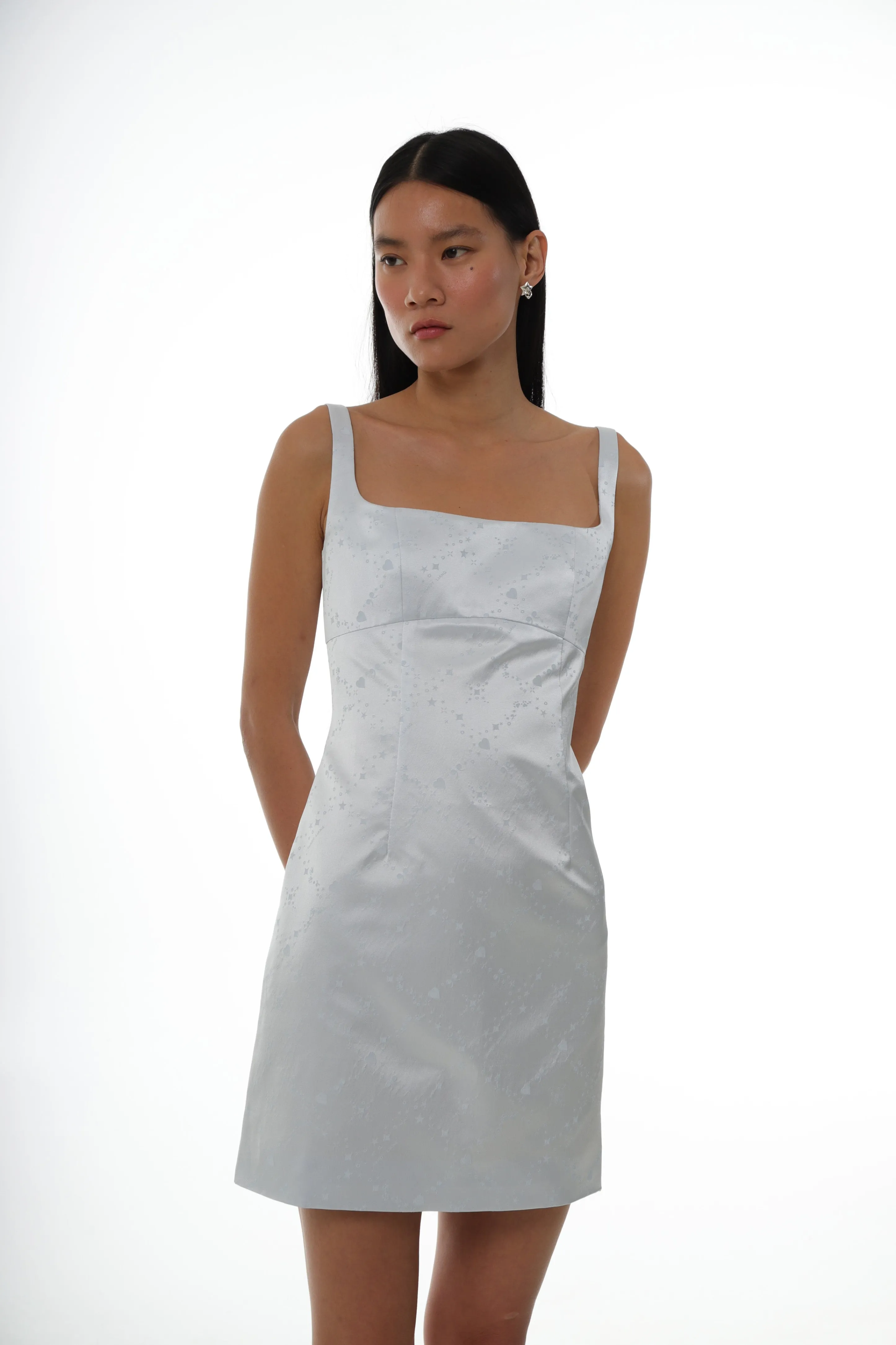 MELROSE DRESS IN ICE BLUE
